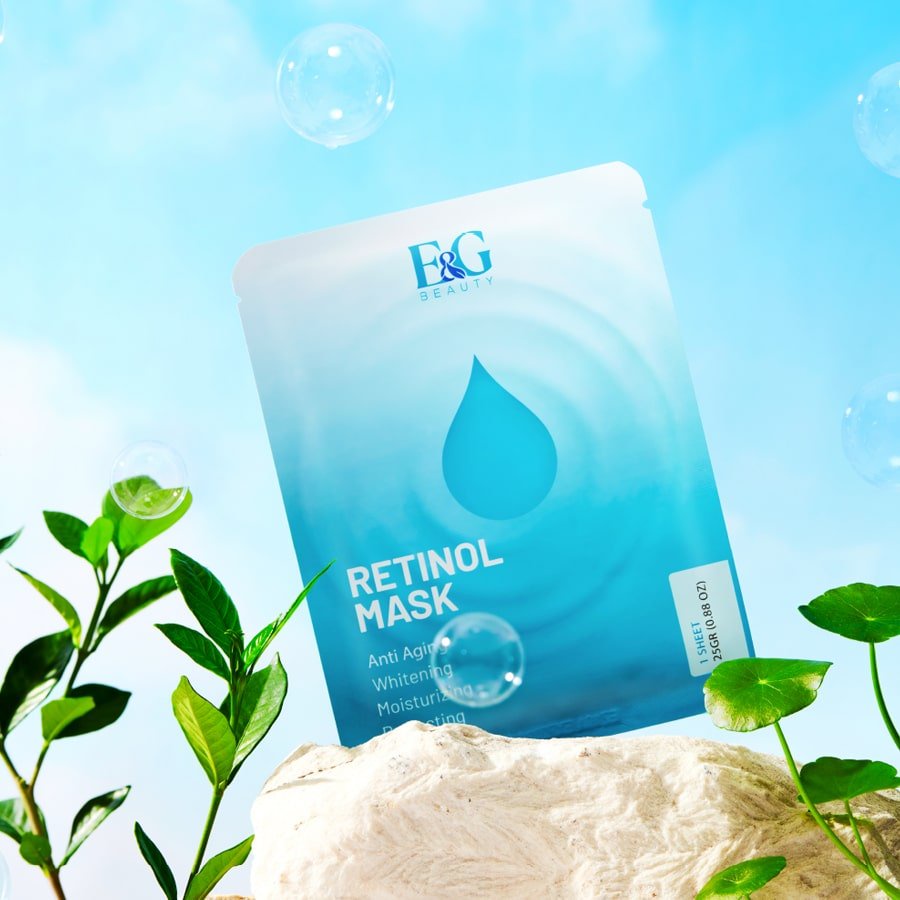 Mặt Nạ Dưỡng Da Retinol Mask E&amp;G Beauty Hàn Quốc Xóa Mờ Vết Nhăn, Thâm Nám, Cấp Ẩm Cho Da