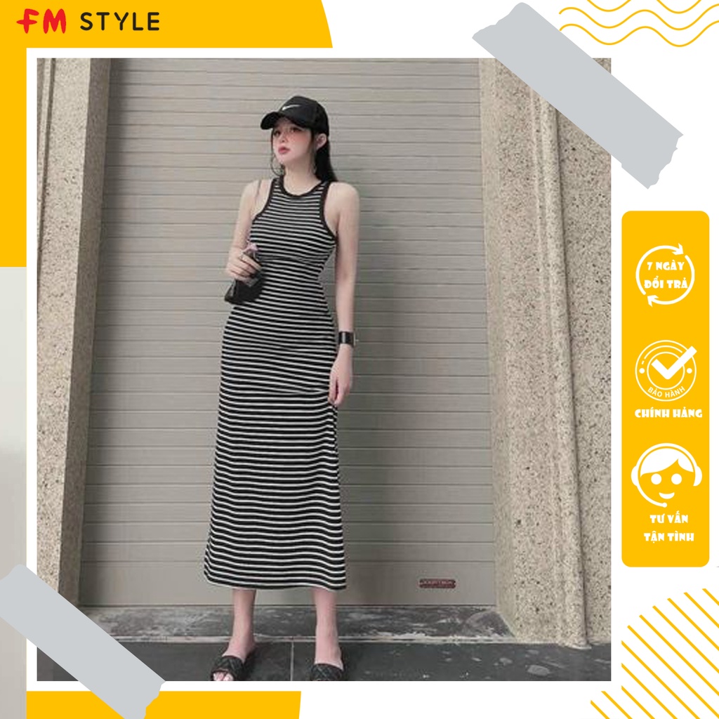 Váy body sexy FM Style dáng dài ôm eo tay cộc sát nách chất thun co giãn 4 chiều tôn dáng cao cấp đi chơi 220322070