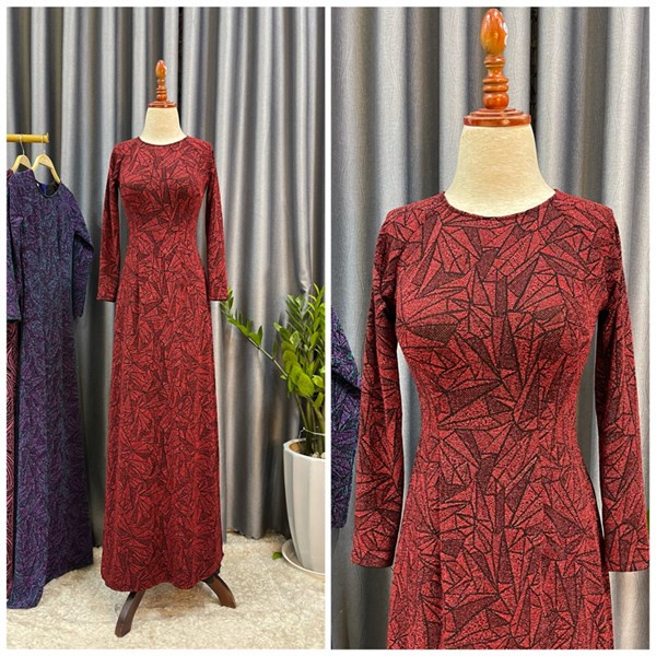 Áo dài kim tuyến đỏ