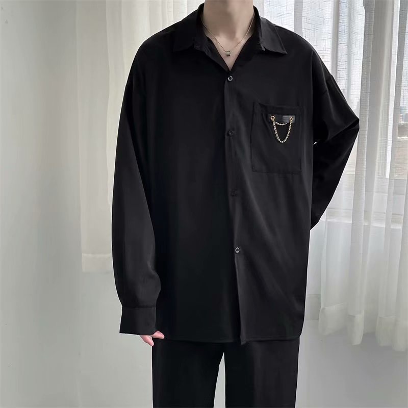Áo sơ mi nam IELGY vải mỏng dáng rộng tay dài thiết kế thời thượng phóng khoáng Hồng Kông Nhật Bản