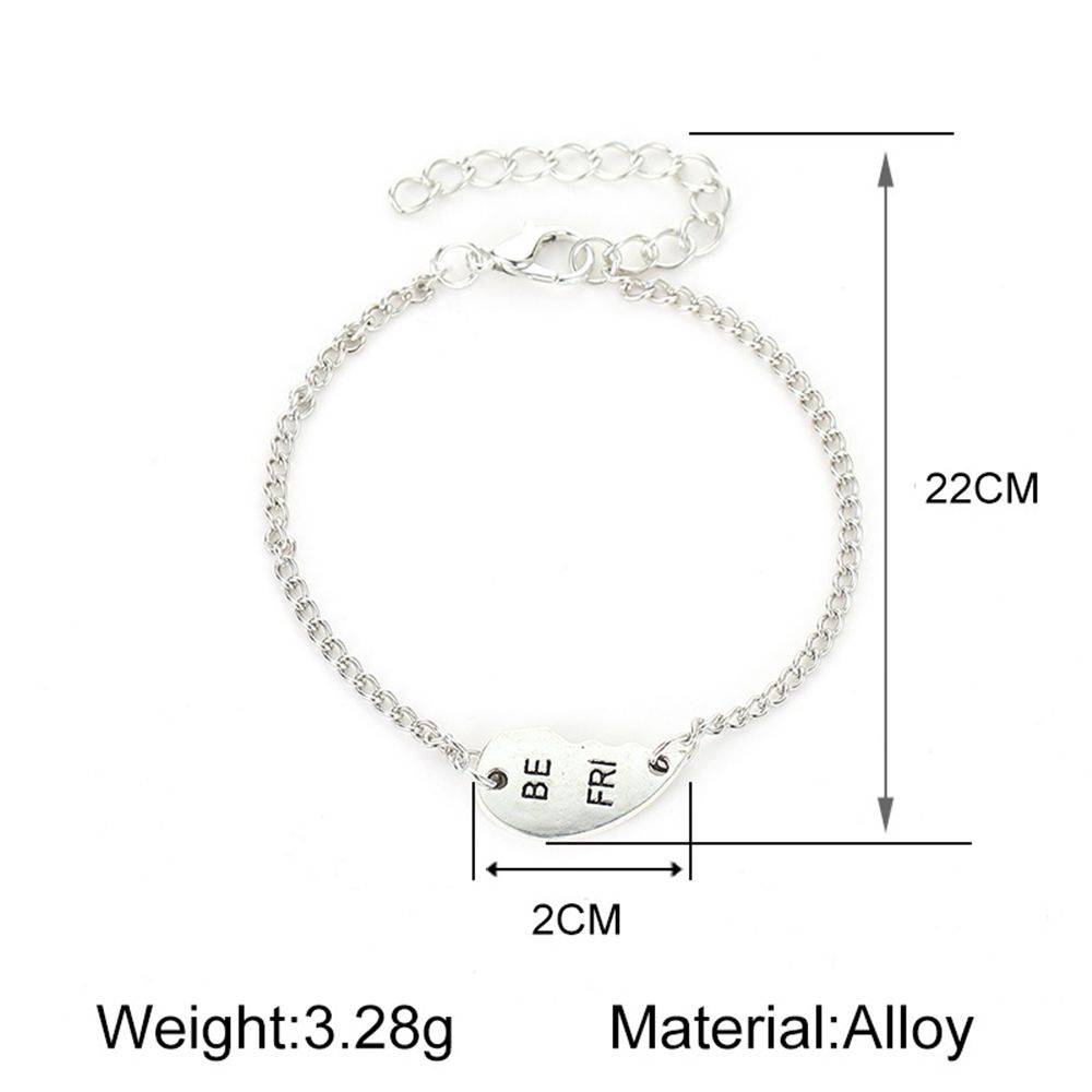 Bộ 2 Vòng Tay Tình Bạn Mặt Mảnh Ghép Trái Tim Nhiều Màu Thời Trang