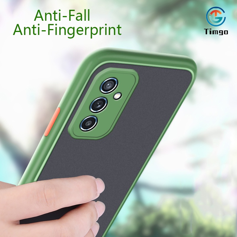 Ốp điện thoại mặt kính cường lực trong suốt chống rơi cho Samsung Galaxy M52 5G
