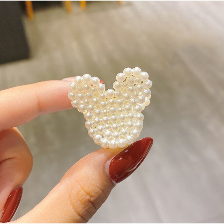 Kẹp hạt ngọc nhân tạo nhỏ kẹp mái, kẹp nửa đầu size nhỏ (S)