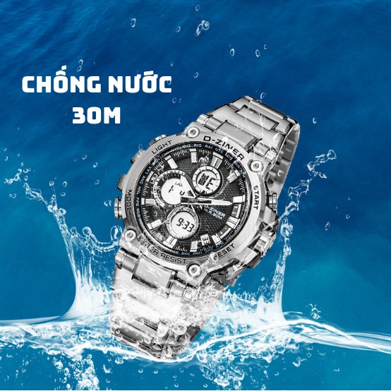 Đồng hồ nam chính hãng dây thép không gỉ D-ZINER DZ8275 cao cấp siêu bền chống nước 30M