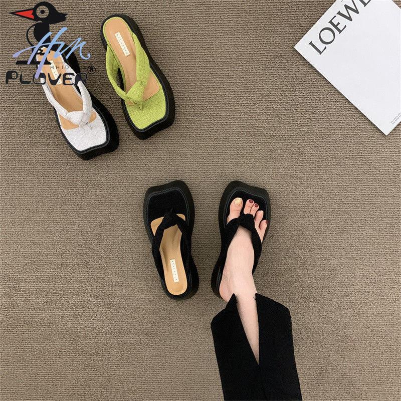 Dép Xỏ Ngón Đế Dày Phong Cách Retro 2022 Thời Trang Đi Biển Cho Nữ