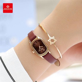 [Julius Mall Store] Đồng hồ nữ Julius JA-1112 dây da