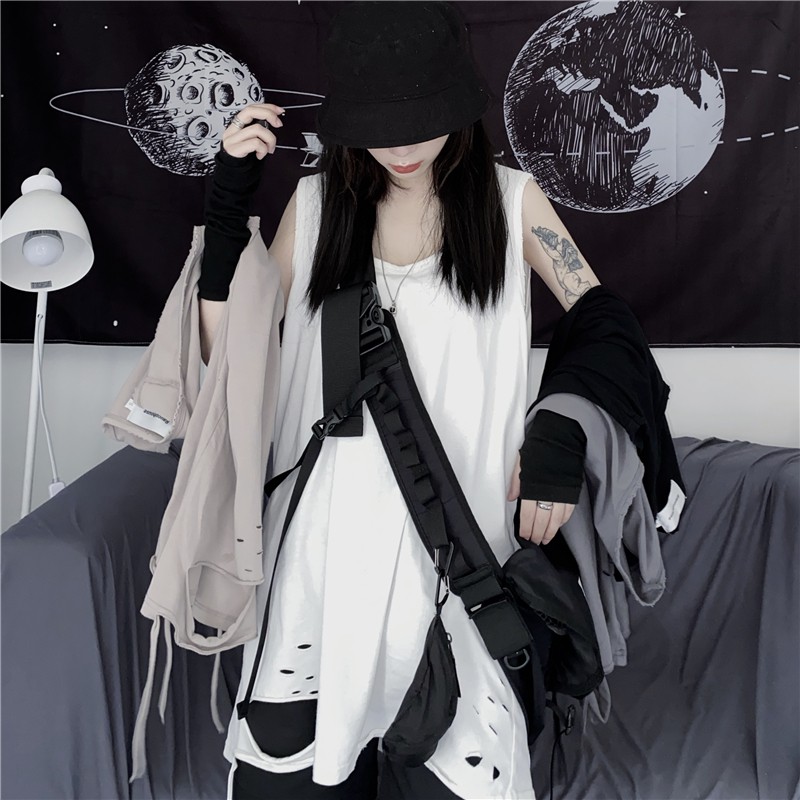 Áo tanktop ba lỗ ulzzang UNISEX rách 2020 dùng mặc lót KÈM ẢNH THẬT CUỐI