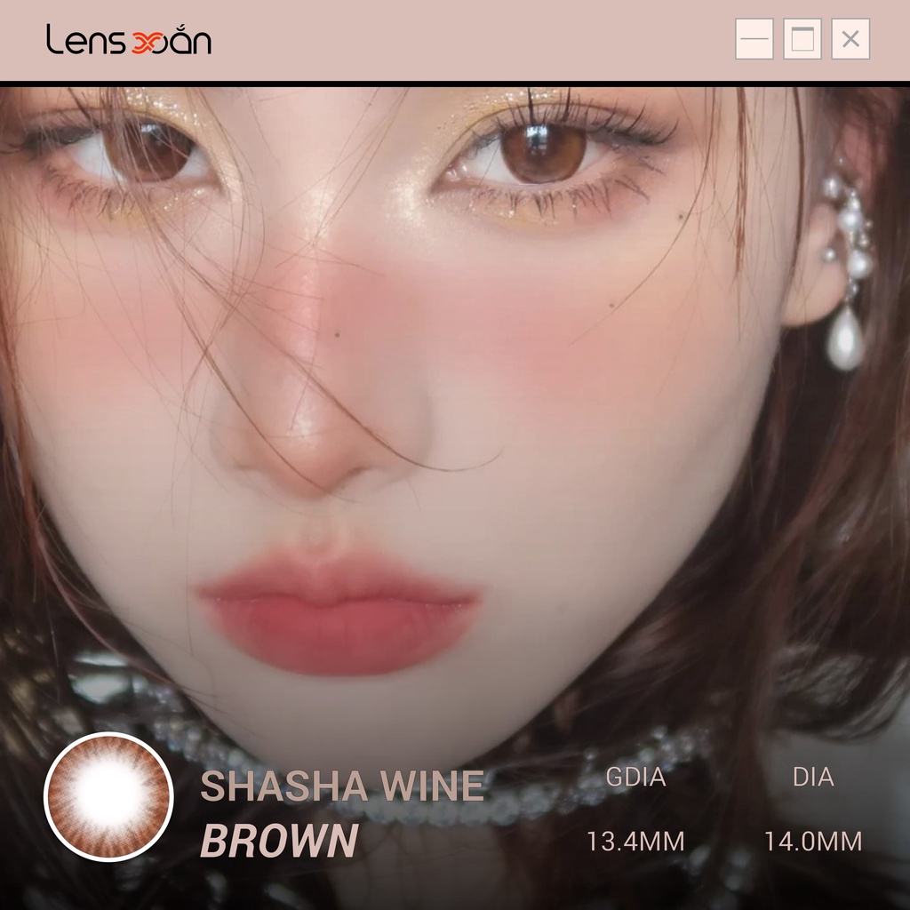 KÍNH ÁP TRÒNG SHASHA WINE BROWN 6 THÁNG CỦA OLENS: Nâu ánh đỏ vang thu hút giãn nhẹ| Lens Xoắn (GIÁ 1 CHIẾC)