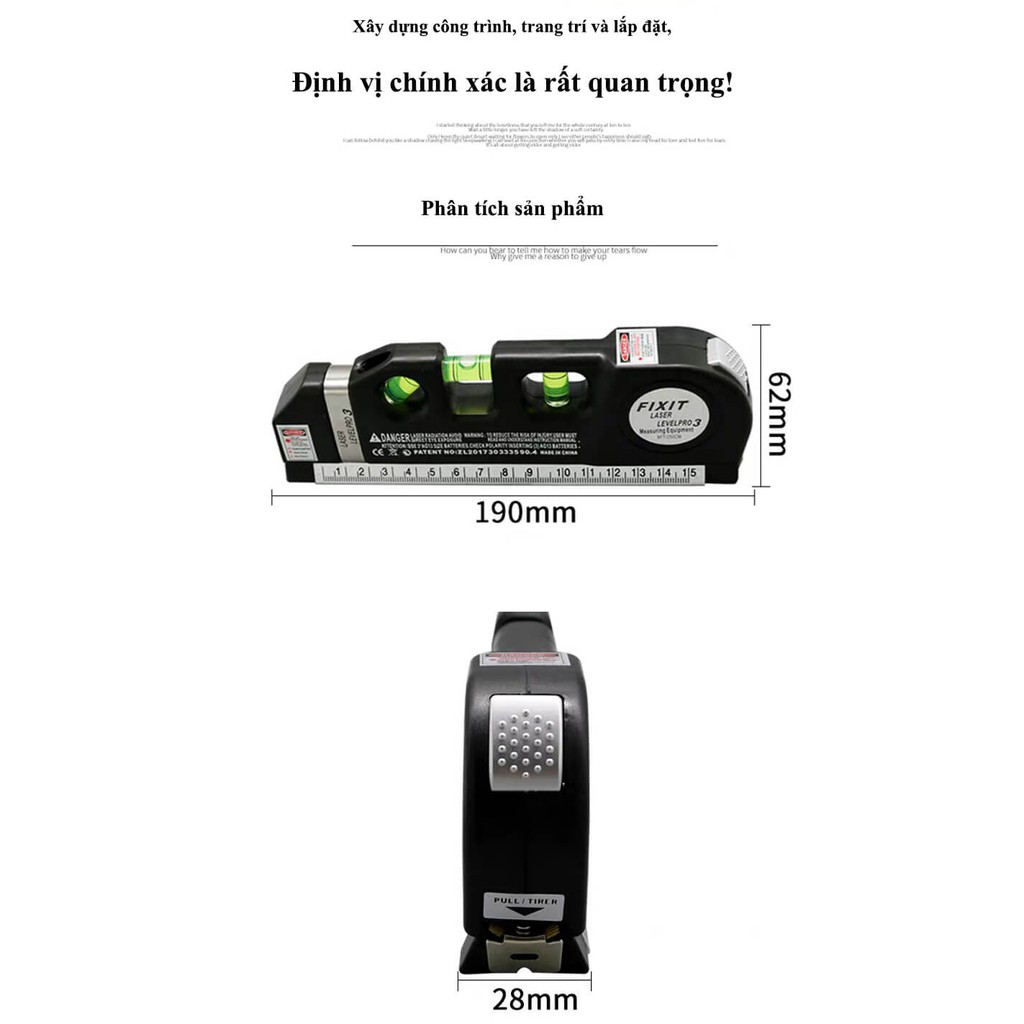 【7 IN 1】Thước nivo laser đa chức năng, thước dây + thước nivo + máy đo laser + bọt thủy chuẩn - Home and Garden