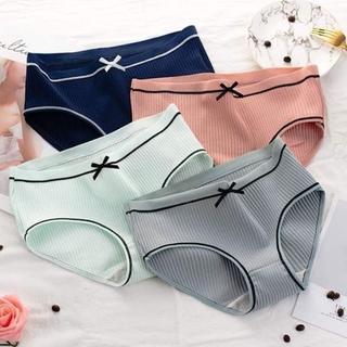 Quần lót nữ gân tăm viền ren phối nơ