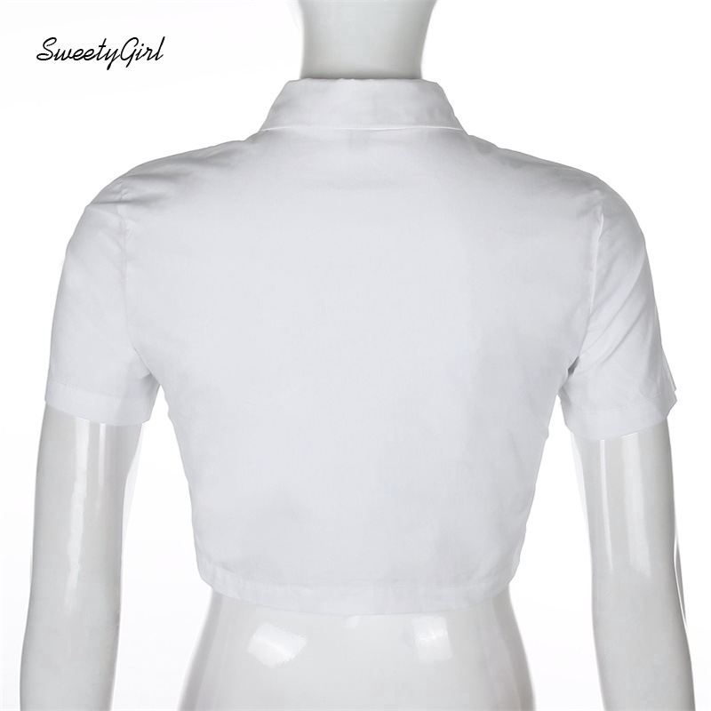 Áo sơ mi nữ ngắn tay cổ bẻ thời trang