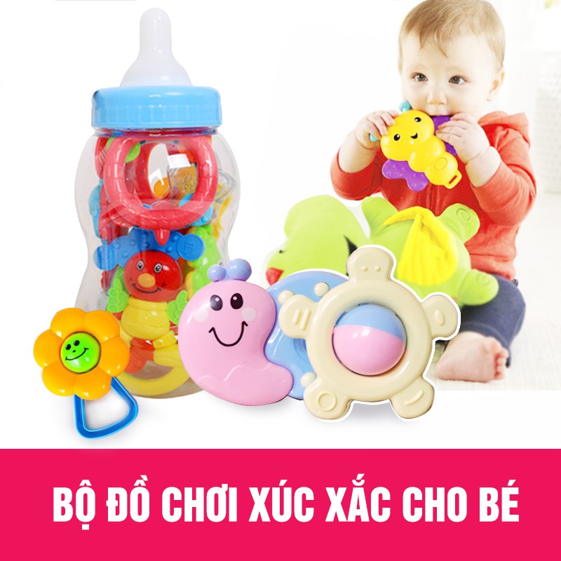 Bộ đồ chơi xúc xắc hình bình sữa 9 chi tiết cho bé