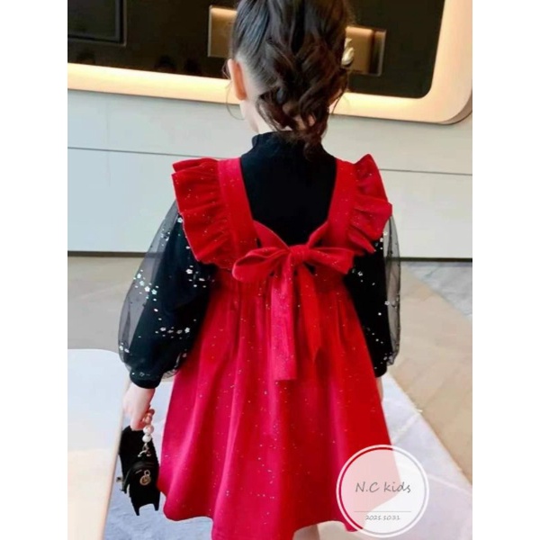 Sét váy nhung cho bé