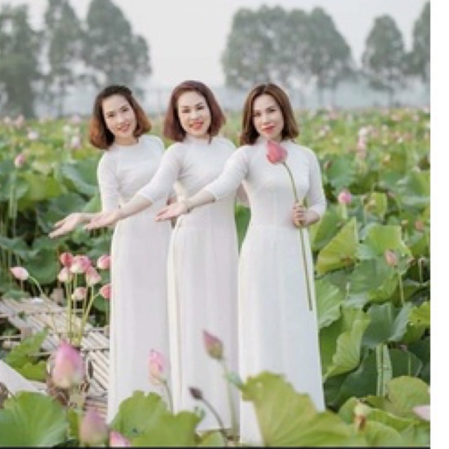 Áo dài trắng, áo dài 4 tà lụa chiphong cao cấp