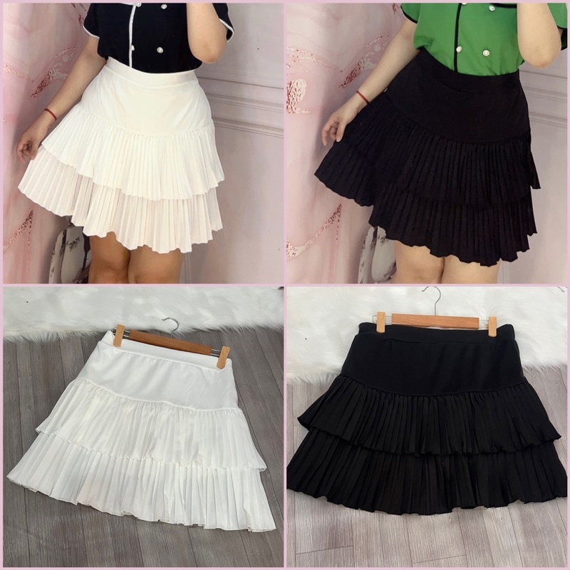 Chân váy dập ly Bigsize  60kg đến 95kg (có quần trong)