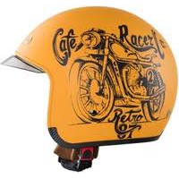 Mũ bảo hiểm 3/4 Royal M139 kính âm màu vàng tem Cafe Racez