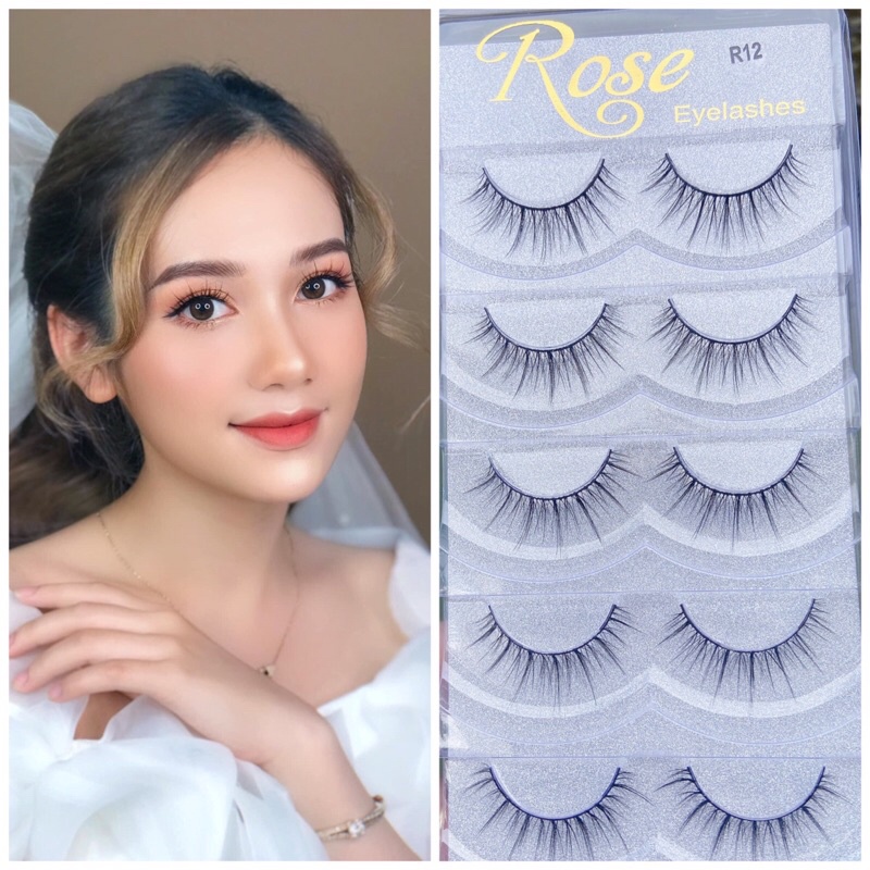 Lông Mi Giả Cao Cấp 5 Cặp Nhiều Mã ( Rose )