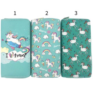 Bóp Ví Dài Cầm Tay Nữ Họa Tiết Hoạt Hình Kì Lân Xanh Cute Siêu Dễ Thương - Link 56 - Nana Store