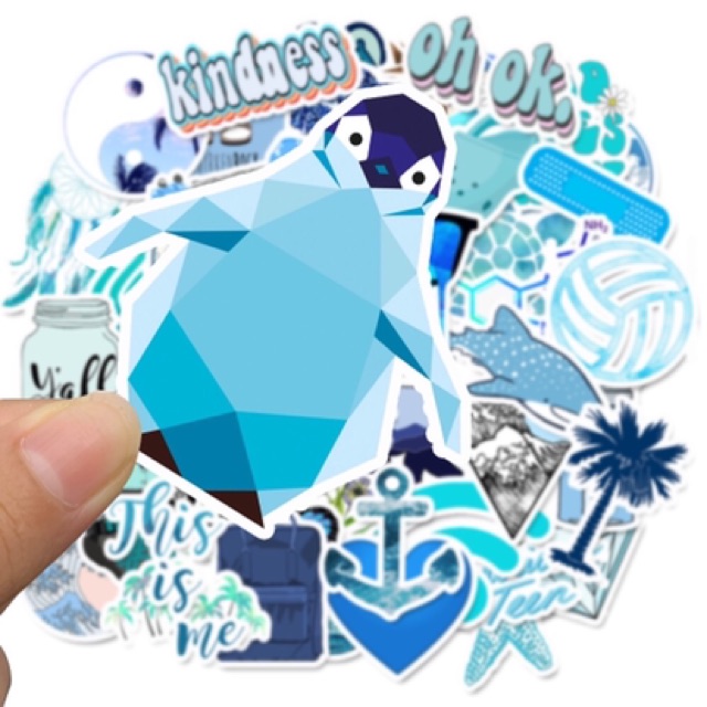 Sticker cute dán màu xanh mint trang trí chống thấm nước