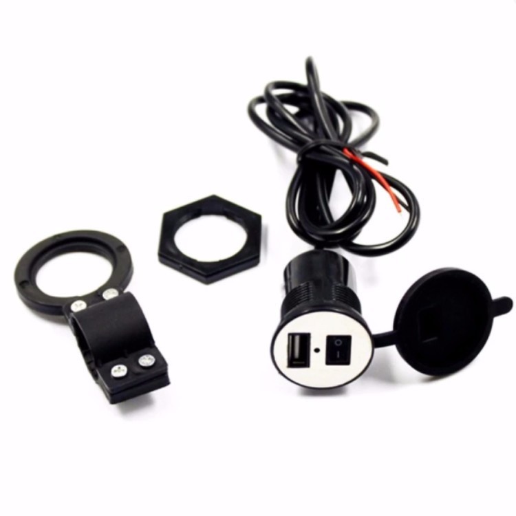 [HCM] Bộ sạc điện thoại gắn xe máy,motor chống nước - Cóc sạc điện thoại lắp cho xe máy kèm phụ kiên giá đỡ
