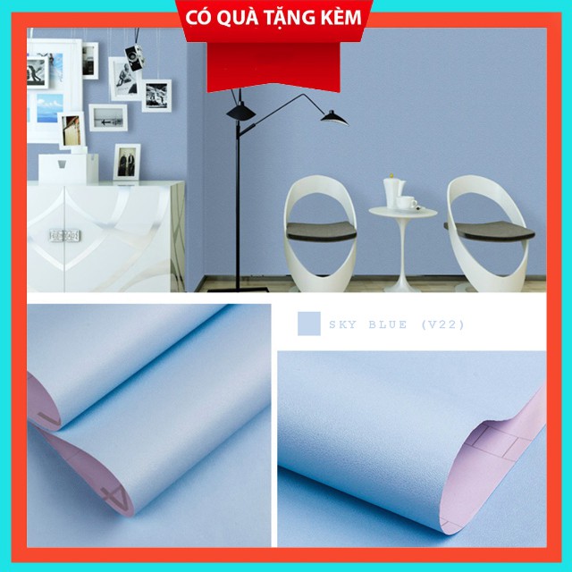 Giấy dán tường MÀU Xanh Da (V22)Trời nhiều mẫu - khổ rộng 45cm (có sẵn keo)