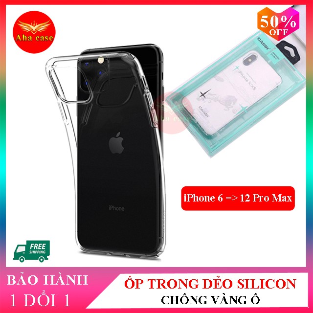 Ốp lưng trong suốt -Ốp IPhone Silicon Dẻo CHỐNG VÀNG Ố ip 6/6s plus/7/7plus/8/8p/x/xsmax/11/11pro/11promax/12/12promax | BigBuy360 - bigbuy360.vn