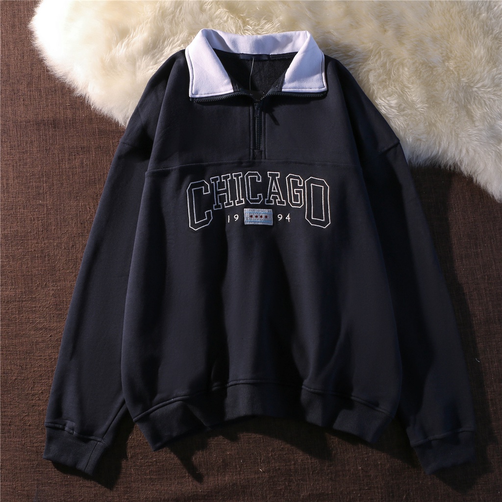 [Hàng Order] Áo Polo CHICAGO có cổ ULzzang form rộng dài tay dày dặn Unisex mới nhất thu đông 2021 PL004 | BigBuy360 - bigbuy360.vn