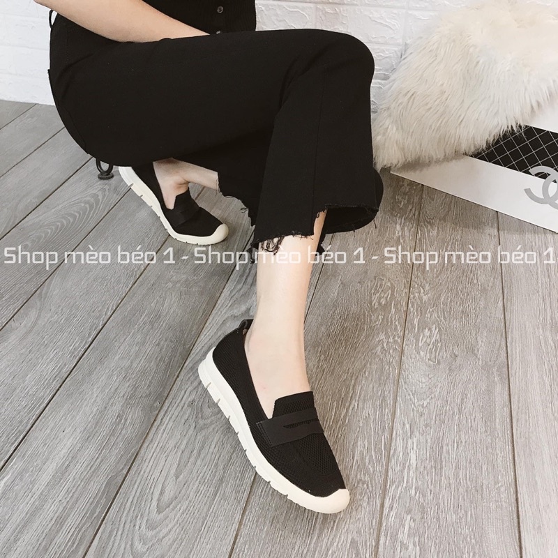 Giày slip on bệt chun đai ngang fullbox hàng quảng châu cao cấp
