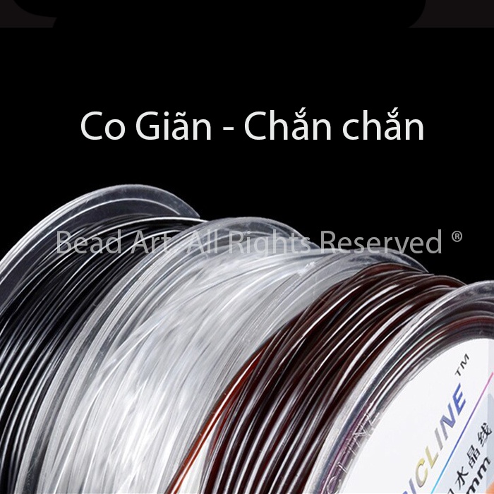Cuộn Dây Cước Co Giãn Trong Suốt USA Magicline Dùng Xỏ Vòng Tay, Chuỗi Hạt, Trang Sức Lõi 0.6/ 0.7 /0.8MM S40