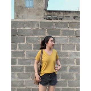ÁO THUN CỔ TIM TRƠN BASIC