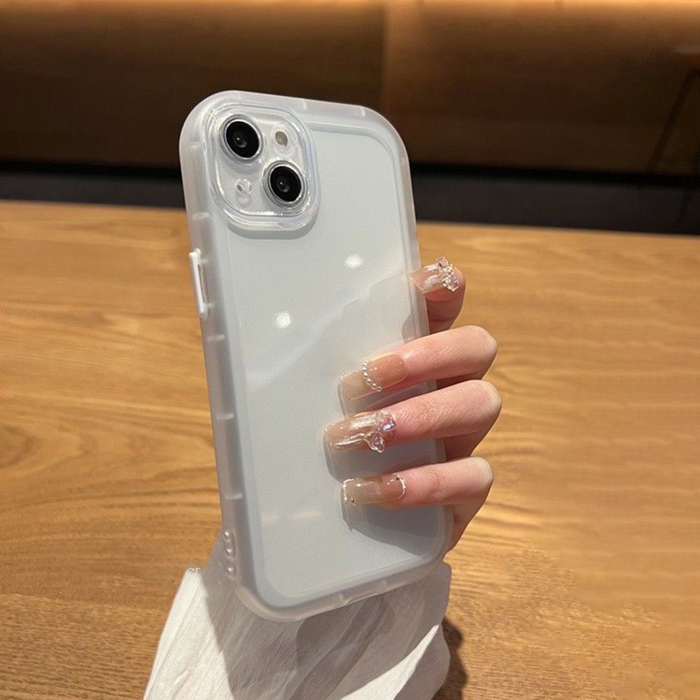 Ốp iPhone silicon trong suốt viền nhám thích hợp cho cho iPhone 13 Pro Max iPhone 12 Pro Max iPhone 11 7 plus