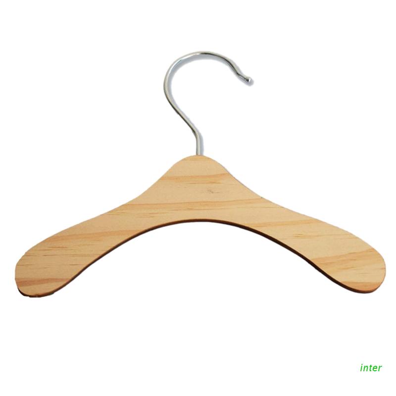 Set 10 móc treo quần áo/áo khoác/áo khoác bằng gỗ chống trượt tiện dụng cho búp bê