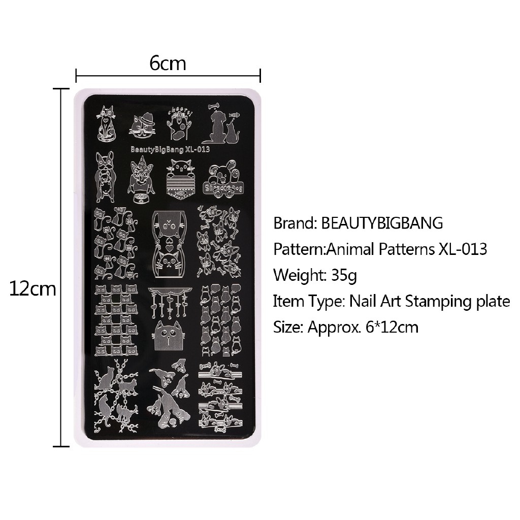 Tấm tem trang trí móng hình động vật dễ thương