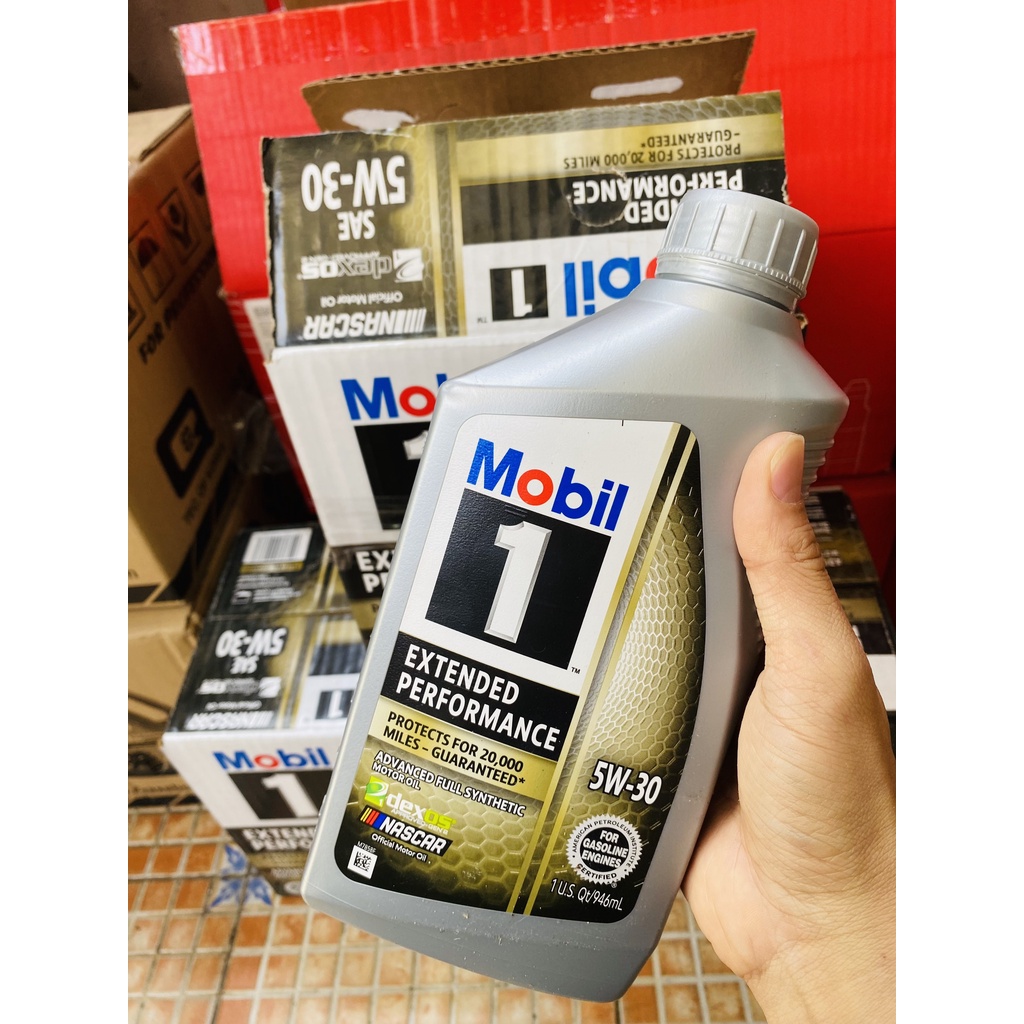 [Mẫu Mới] Thùng 6 chai nhớt tổng hợp Mobil 1 EP 5W30 946ml - Nhập USA