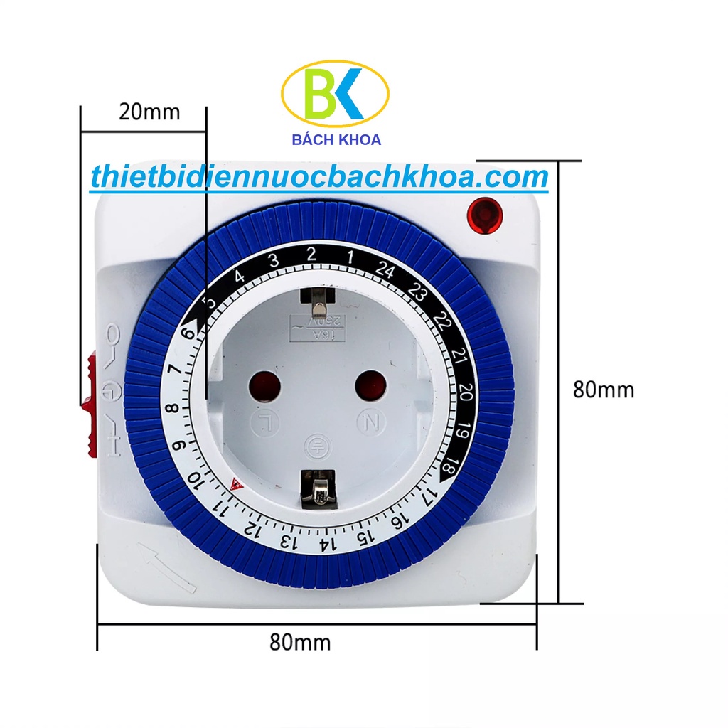 Ổ cắm hẹn giờ tắt mở kiểu cơ 16A