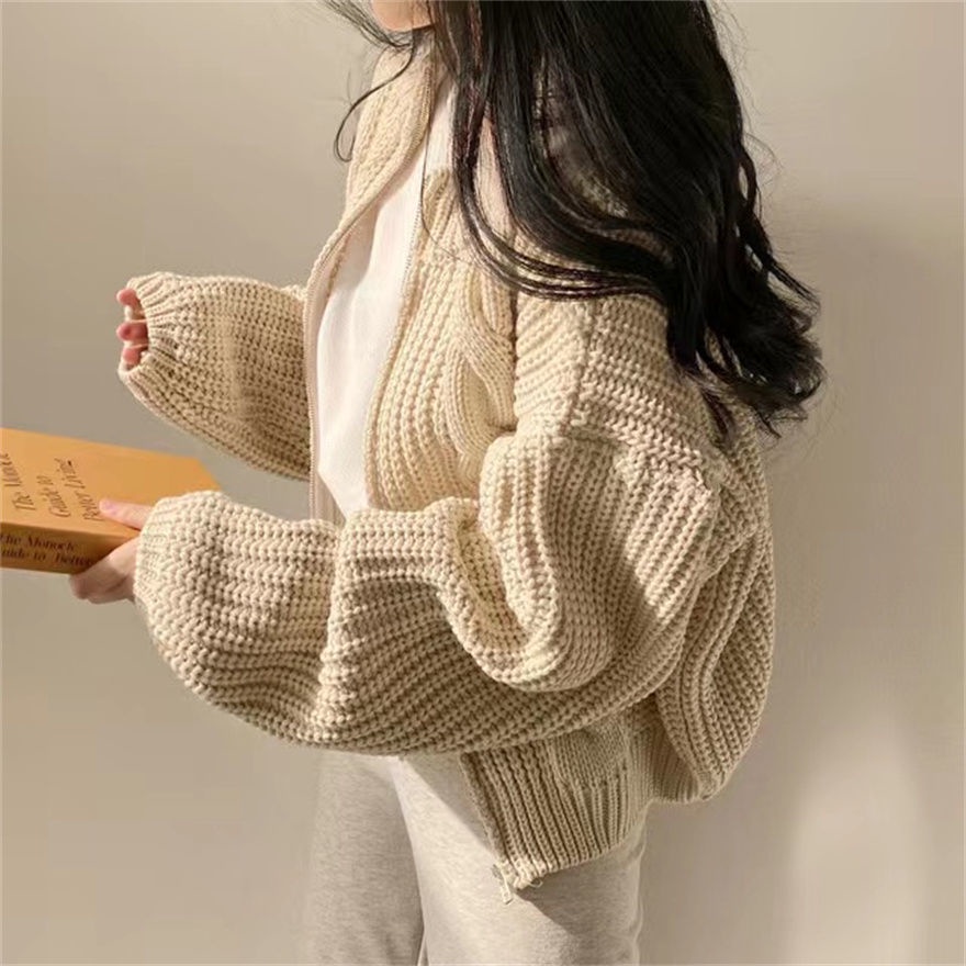 Áo Sweater Dệt Kim Tay Dài Dáng Rộng Kiểu Retro Thời Trang Mùa Thu Cho Nữ