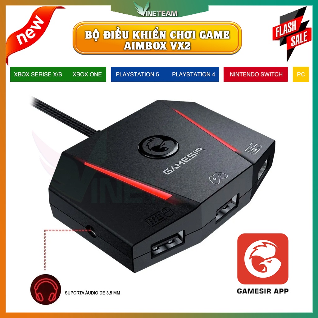 (Hỗ trợ PS5) Gamesir VX2 AimBox bộ chuyển đổi bàn phím chuột cho Nintendo Switch/PS4/Xbox -dc4727