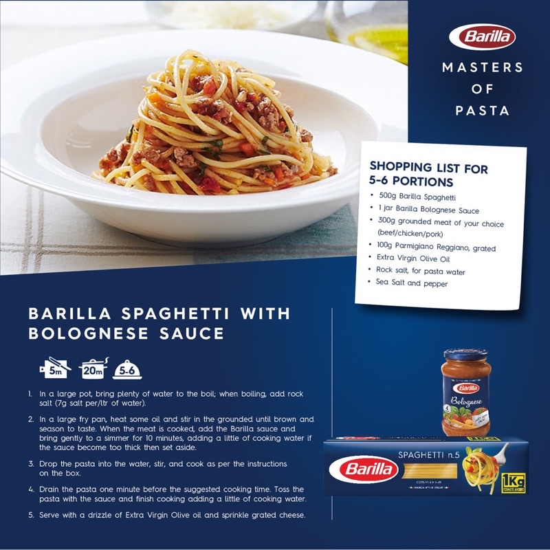Barilla - Mì Spaghetti số 5 gói 1kg