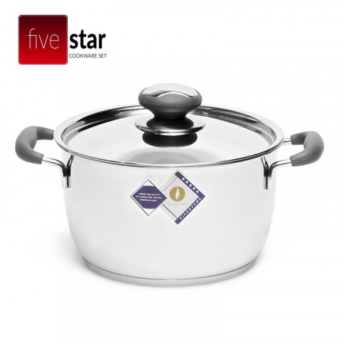 Nồi inox fivestar 20cm nắp kính 3 đáy