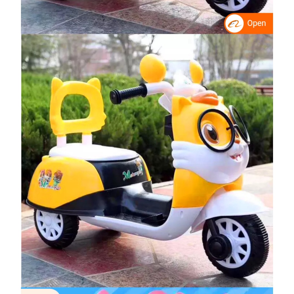 Xe máy điện cho bé hình Minion / sóc/ kitty / Heo