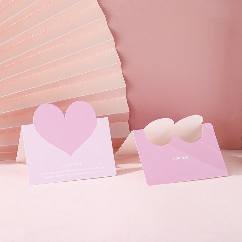 Thiệp Quà Tặng Hình Trái Tim Có Kèm Bao Thư Siêu Xinh Và Dễ Thương - Gửi Trọn Lời Yêu Đến Người Thương