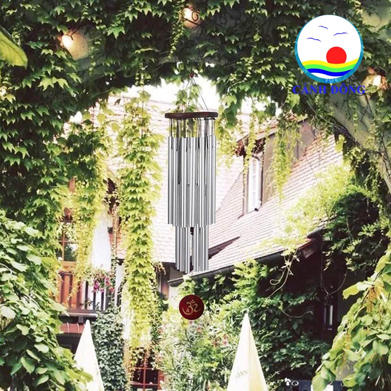 Chuông gió 18 thanh khắc hình chữ Om may mắn bình an