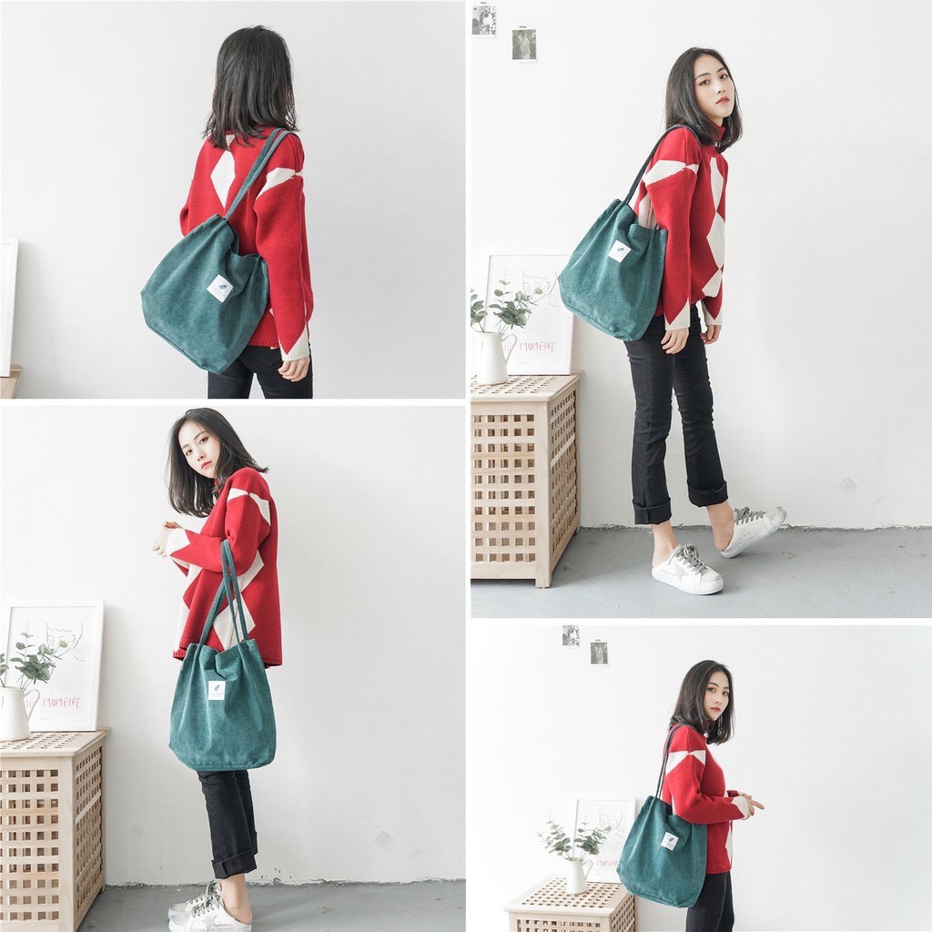 Túi vải tote canvas giá rẻ thời trang đeo vai đựng đồ giá rẻ đi học đi chơi siêu hot