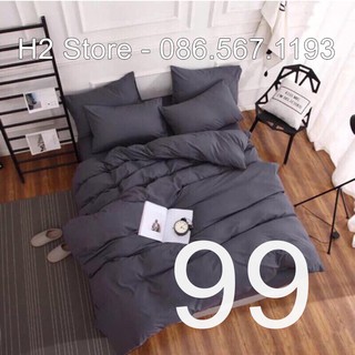 Chăn ga gối bộ cotton poly nhập khẩu ga hàn quốc xám đậm