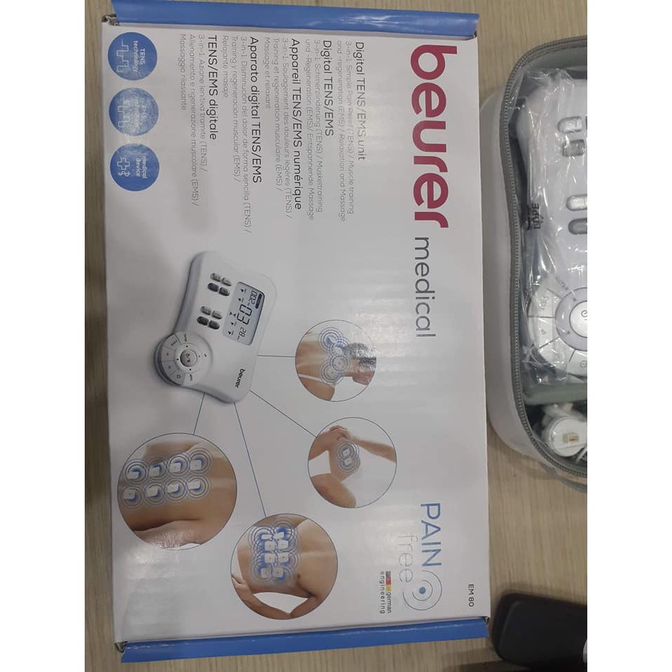 Máy mát xa xung điện, điện châm kỹ thuật số Beurer EM80 - Đức bảo hành chính hãng 2 năm