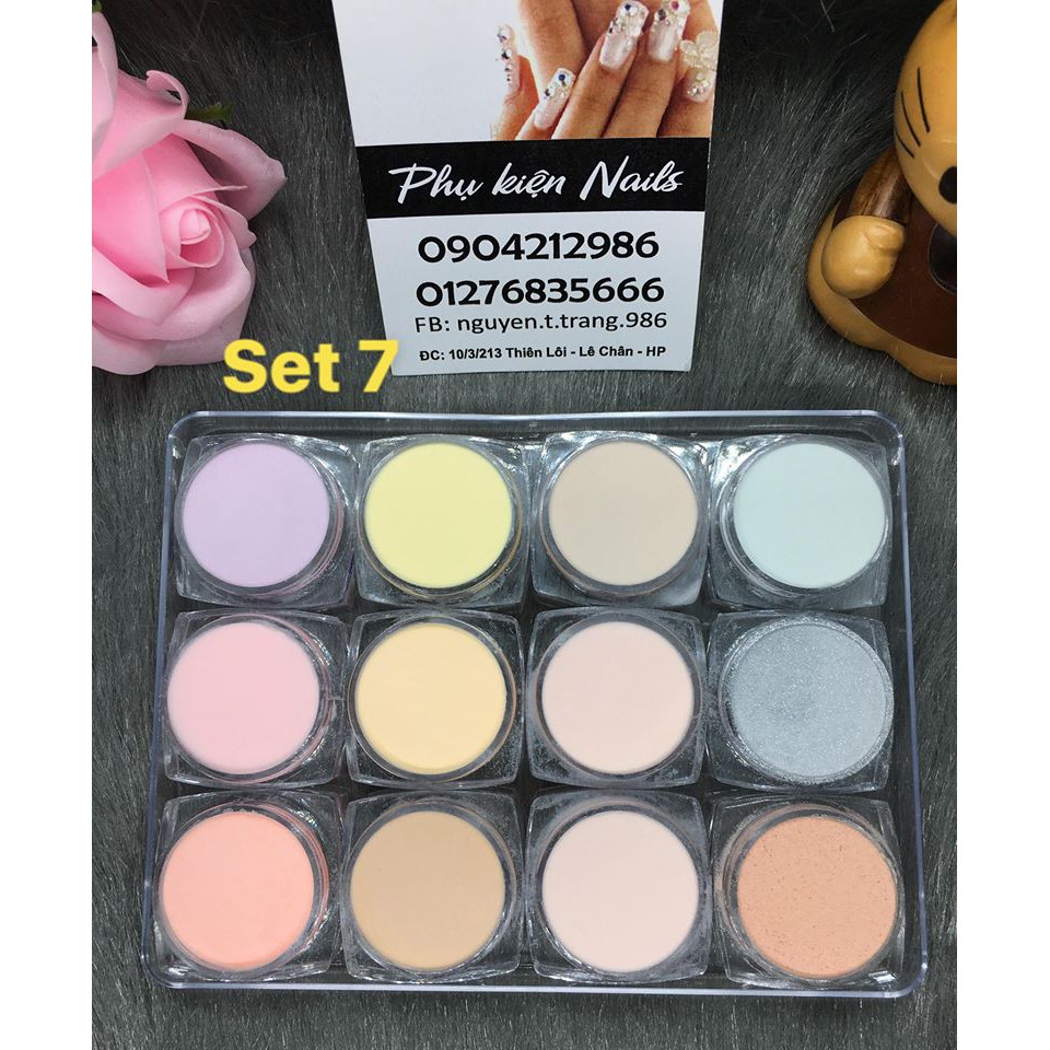 Bột Mỹ 3trong1  làm hoa đắp móng 12 hũ/khay .