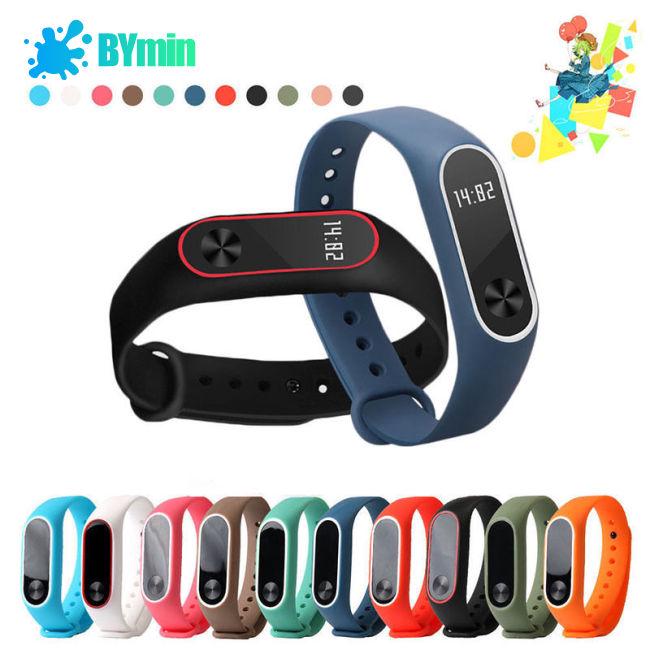 Dây đeo đồng hồ bằng silicone mềm thiết kế đơn giản cho Xiaomi Mi Band 2-tq