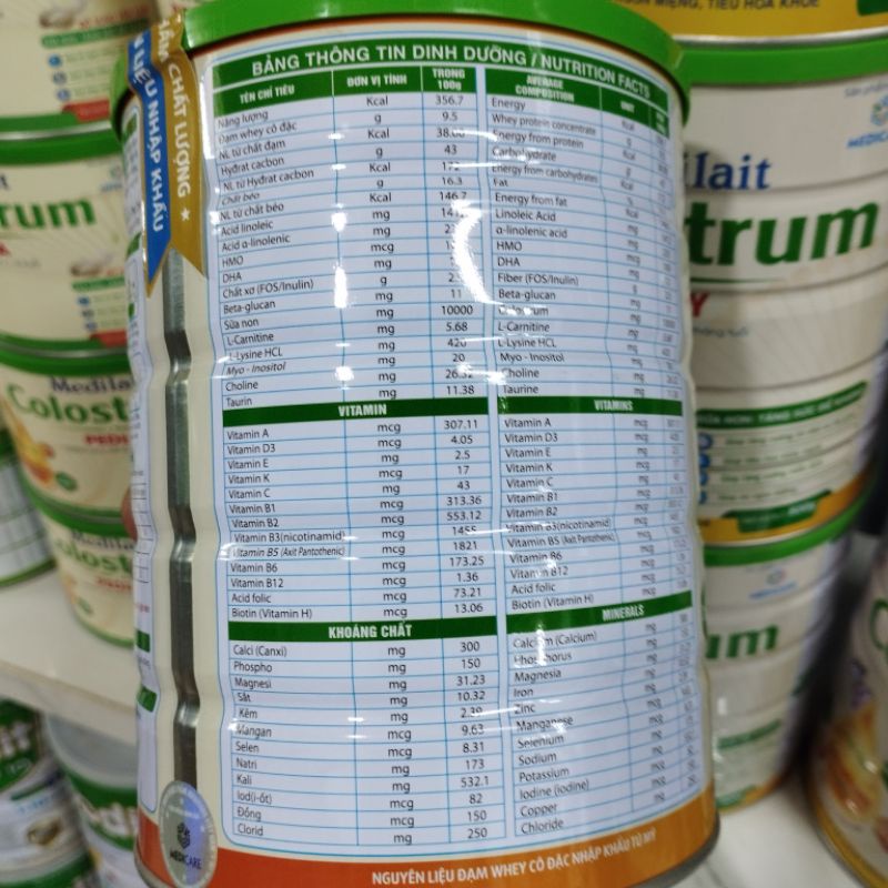 Sữa bột Medilait colostrum lon 800g