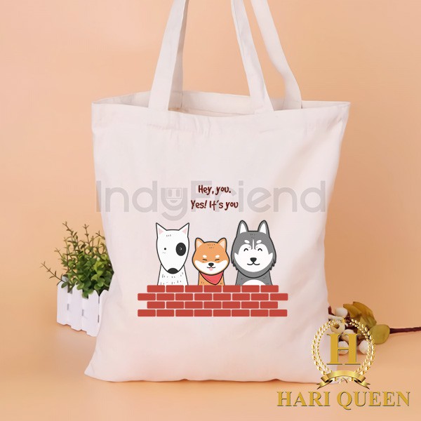 [Túi tote] Túi vải 3 cún Hey DTR0720