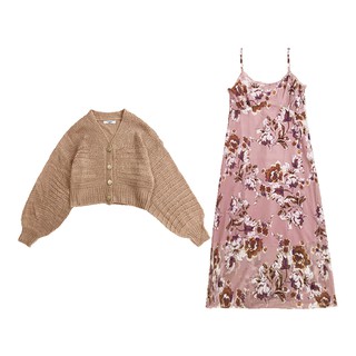 ĐẦM DÂY + ÁO KHOÁC LEN ULZZANG
